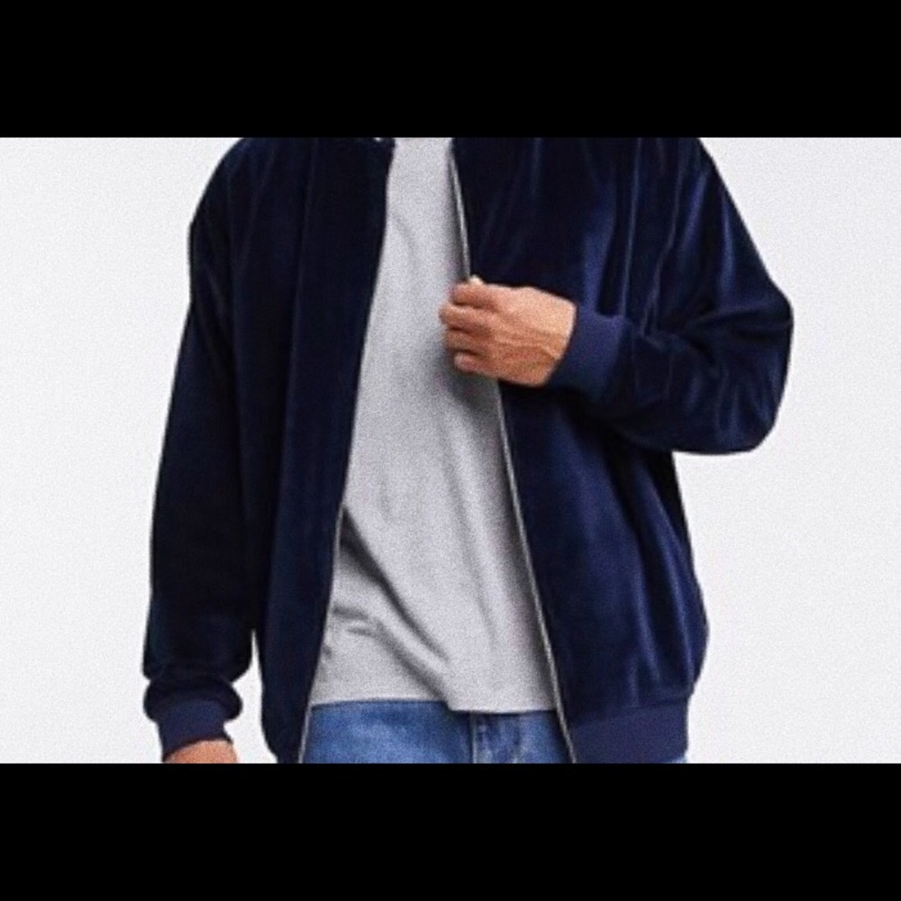 H&M Navy Blue Suede Jacket